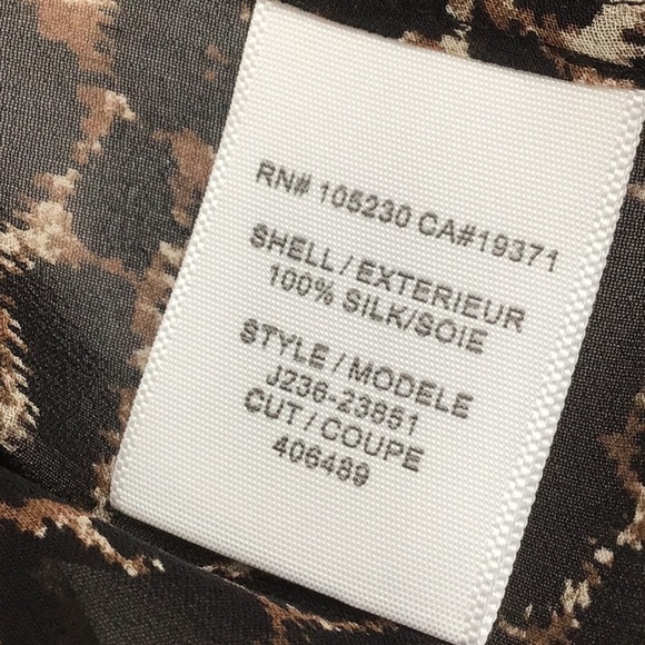 JOIE 100% silk chiffon semi-sheer blouse Animal Print Career XSmall - Picture 7 of 8